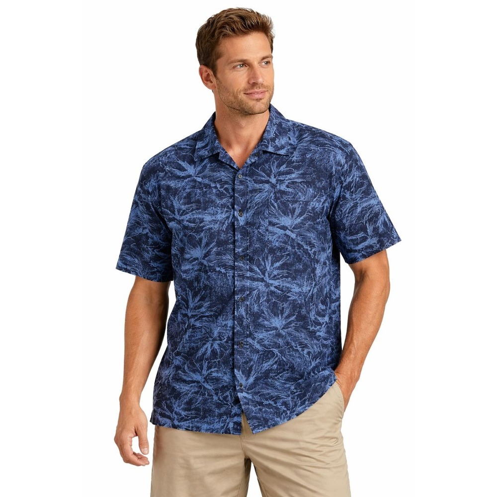 Prana Keilyr‎ Camp Shirt XL Blue Hemp Cotton Gorpcore Coastal Vacation Adventure